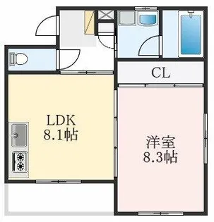 大阪府泉大津市田中町【マンション】の間取り