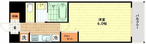 大阪府大阪市西区新町4丁目【マンション】の間取り