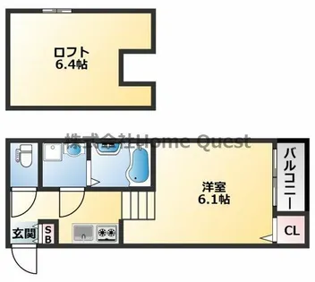 ハーモニーテラス高井田元町【102号室】の間取り