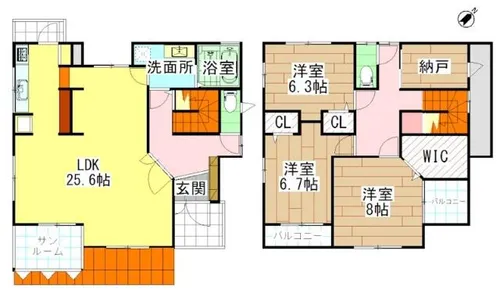 福岡県北九州市小倉南区企救丘4丁目【一戸建】の間取り