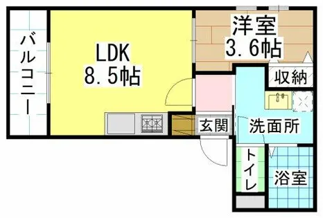 福岡県北九州市戸畑区幸町【アパート】の間取り