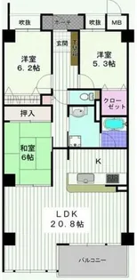 ラ・モール芦屋【503号室】の間取り