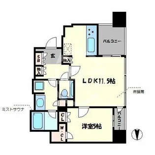 クラッシィタワー淀屋橋【8階】の間取り