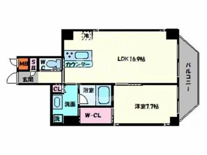 B-PROUD天満橋【9階】の間取り