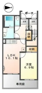 グランドビュー【1階】の間取り