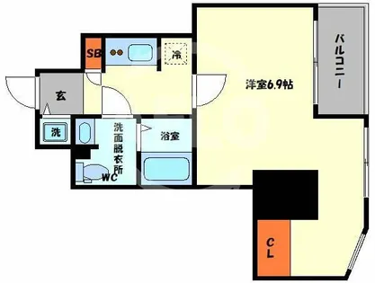 サムティ西長堀リバーフロント【10階】の間取り