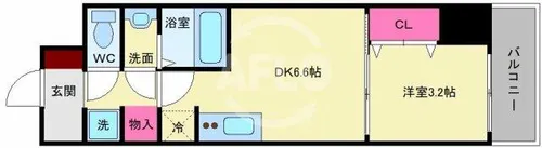 スペーシア日本橋東【2階】の間取り