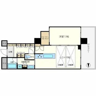 ローレルタワー難波【3階】の間取り