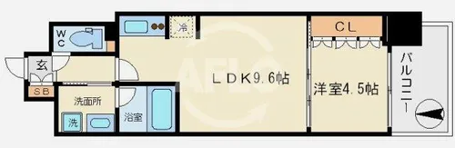 アーバネックス心斎橋【13階】の間取り