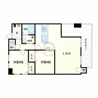 マンション北堀江【7階】の間取り