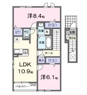 チェリーチ東同心町【2階】の間取り
