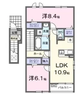 チェリーチ東同心町【2階】の間取り