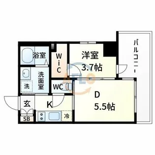 ファーストフィオーレ江坂垂水町Ⅱ【8階】の間取り