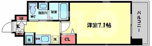 エグゼ天神橋【3階】の間取り