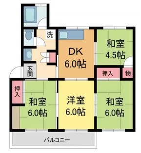 清和台住宅団地22号棟【307号室】の間取り
