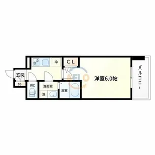 エスリード難波ザ・ゲート【12階】の間取り