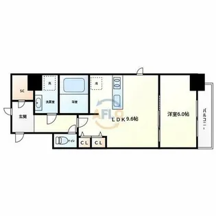 セイル淀屋橋【4階】の間取り
