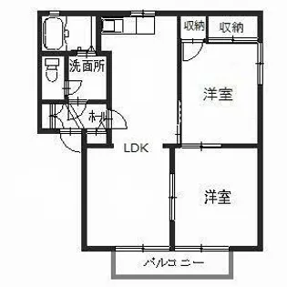 ディアス恵美酒【B202号室】の間取り
