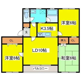北46東8一棟二戸建【2号室】の間取り
