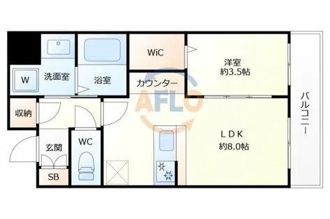 エスリードレジデンスザ・グラン大阪福島アクシス【2階】の間取り