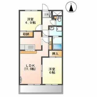 エンジェルウイング(Angel Wing)【2階】の間取り