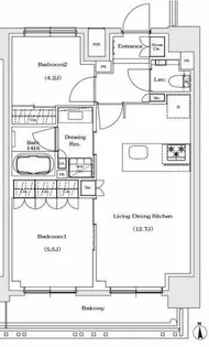 ザ・パークハビオ同心【11階】の間取り