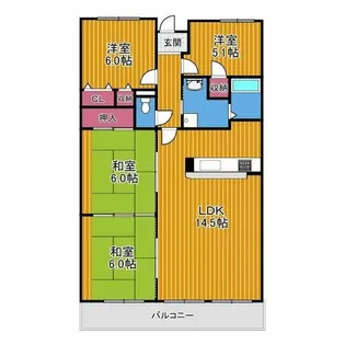 メゾンドールウイングヒルズ参番館【15階】の間取り