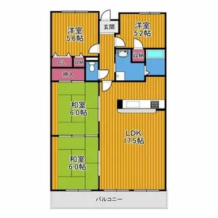 メゾンドールウイングヒルズ参番館【15階】の間取り