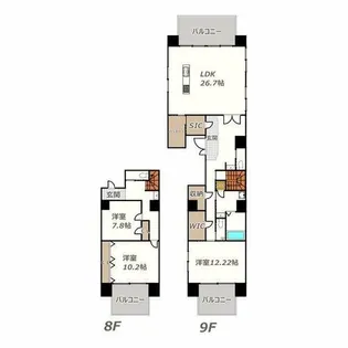 レーヴ文の里レジデンス【901号室】の間取り
