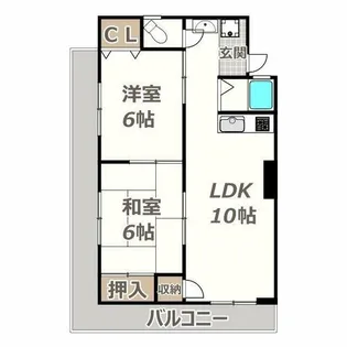 文の里コーポ【3階】の間取り