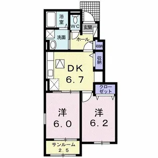 アレーズ D【103号室】の間取り