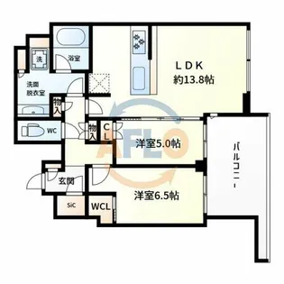 梅田ガーデンレジデンス【17階】の間取り