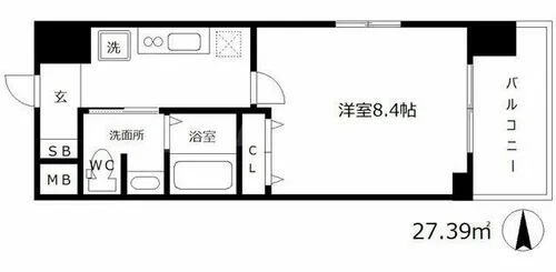 グランカーサ梅田北【14階】の間取り