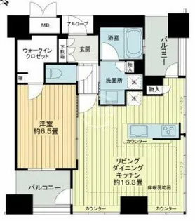 ジオグランデ梅田【11階】の間取り