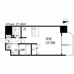 プレサンス天満橋アンジェ【8階】の間取り