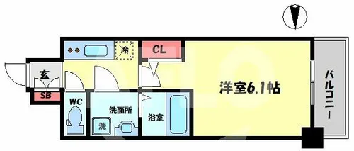 エスリード南森町ラグシス【11階】の間取り