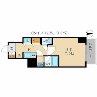 エスライズ東天満【8階】の間取り