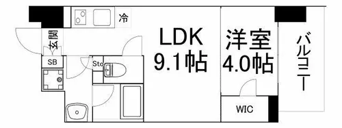 エル・セレーノ天満橋【4階】の間取り