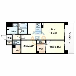 セントリヴィエ大阪梅田【5階】の間取り