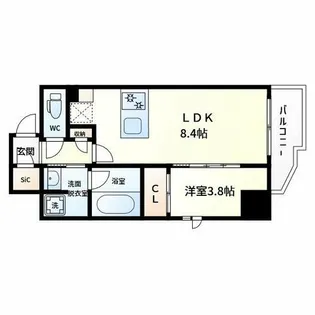 クレストコート堂島【3階】の間取り