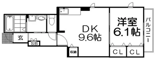 ベル・エトワールB棟【1階】の間取り