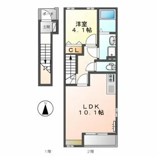 グランドスウェル-B(Grand Swell-B)【2階】の間取り