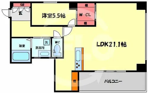 Lega梅北【1階】の間取り