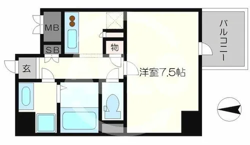 Fujiman北梅田【8階】の間取り