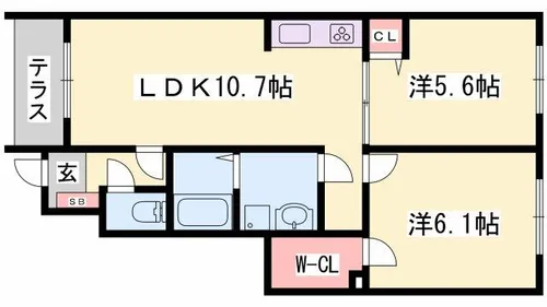 フラン・セーヌⅠ番館【1階】の間取り