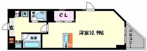 CITY SPIRE上町台【4階】の間取り