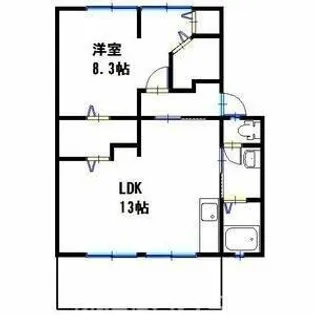 ハイツサンライフD【1階】の間取り