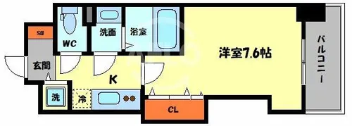 Luxe玉造Ⅱ【13階】の間取り