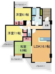 花のみち2番館【1082号室】の間取り