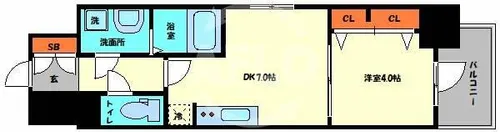 エスリード弁天町グロリア【13階】の間取り
